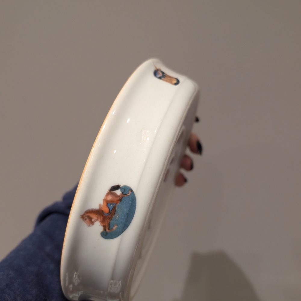 Vintage Ceramic Bowl with Skating Children - Picture 7 of 9